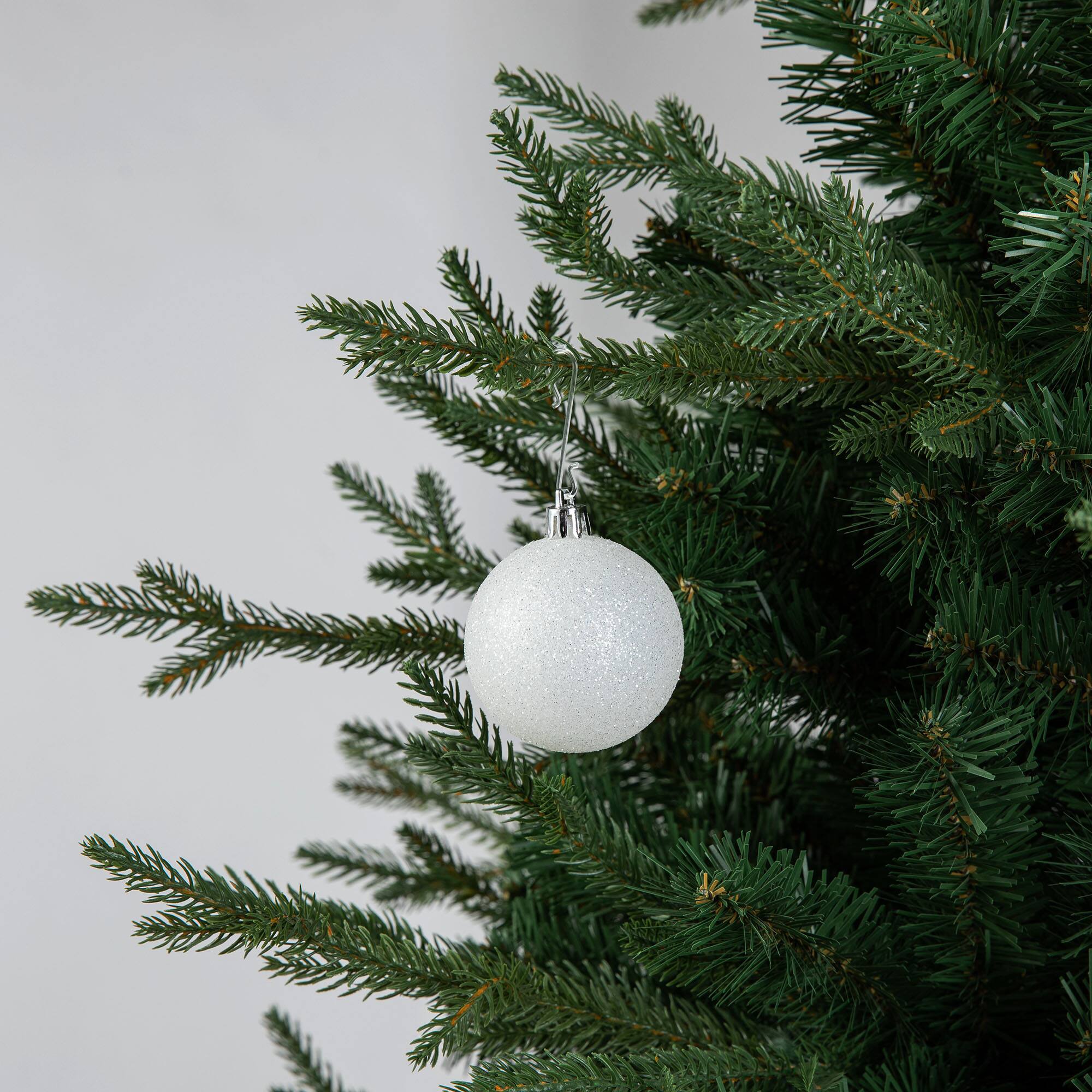 Glitzhome® 18 Pack Elegant Silver Deluxe Large Shatterproof Ornaments